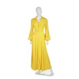 Ossie Clark Canary Yellow Moss Crepe Dress, circa 1969