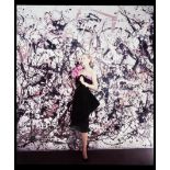 Cecil Beaton (British, 1904-1980) Fashion Study With Painting By Jackson Pollock, Vogue, 1951, pr...