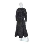 Zandra Rhodes Couture Black Mink and Fox Coat, 1980s
