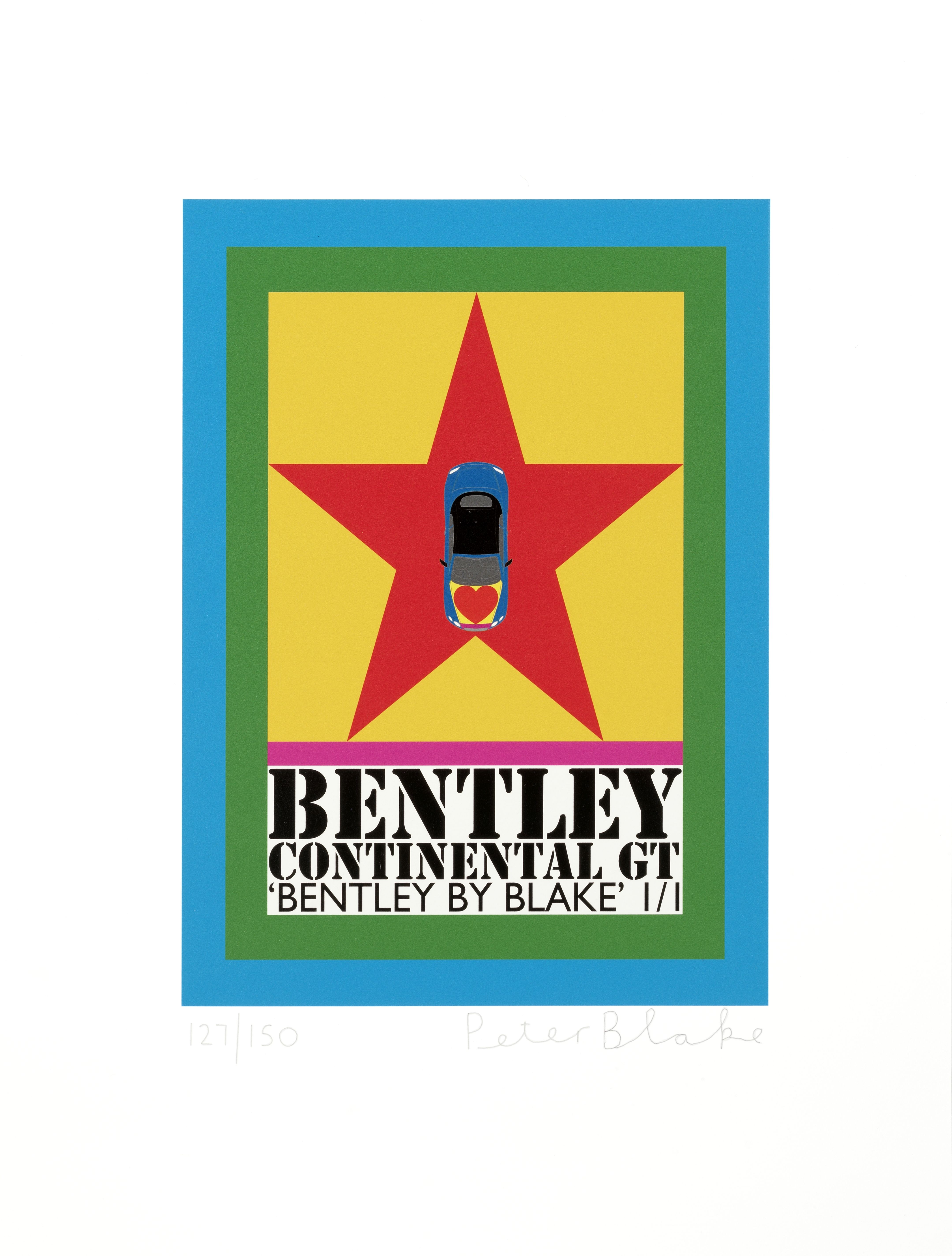 Sir Peter Blake R.A. (British, born 1932) Bentley, 2016 Inkjet print in colours with screenprint ...