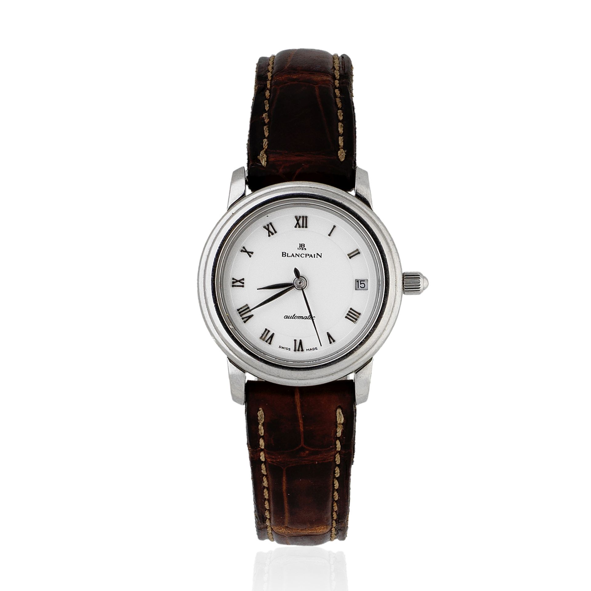 Blancpain. A lady's stainless steel automatic calendar wristwatch Villeret Ultra Slim, Ref: 0096...