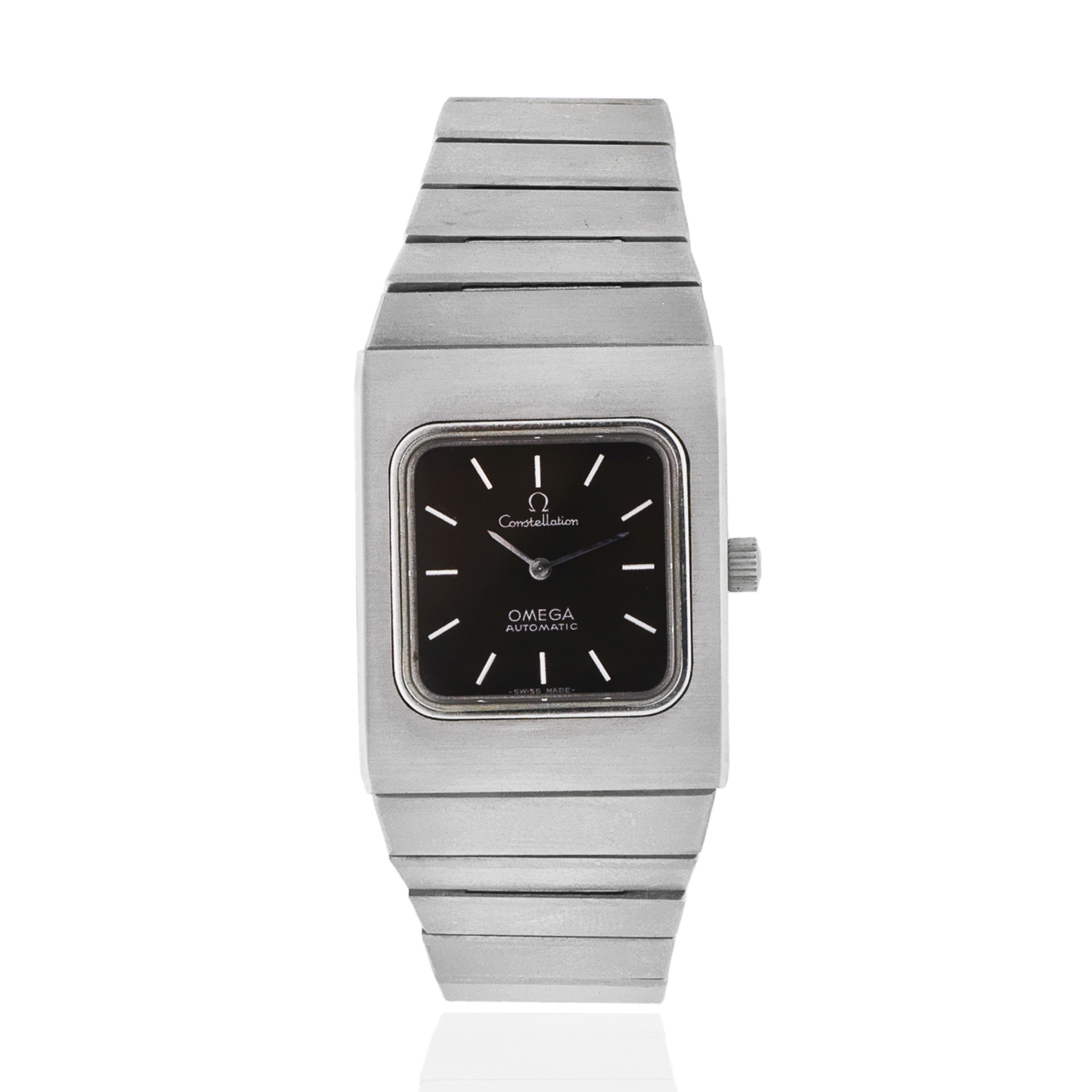 Omega. A stainless steel automatic rectangular bracelet watch Constellation, Ref: 555.0012/755.0...