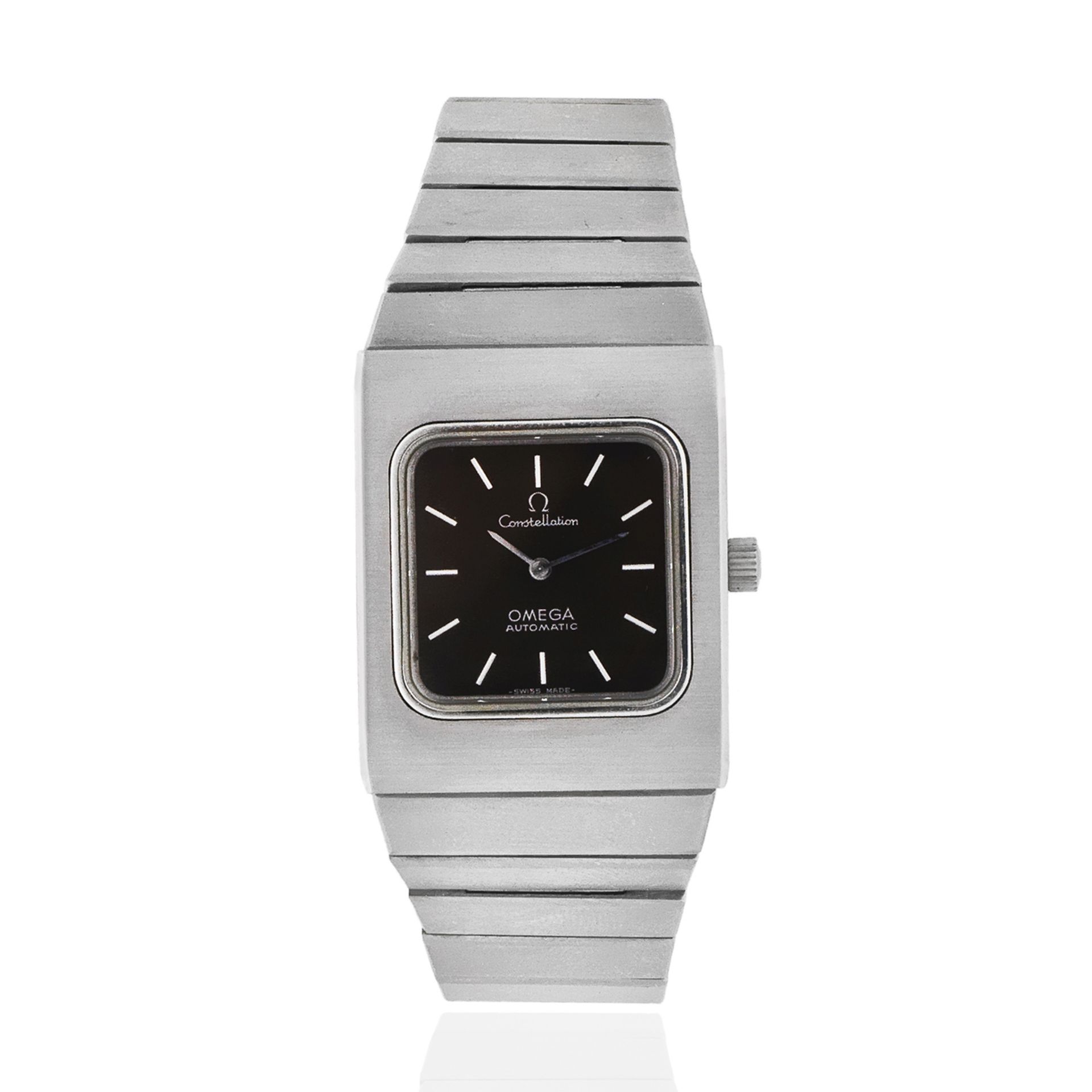 Omega. A stainless steel automatic rectangular bracelet watch Constellation, Ref: 555.0012/755.0...