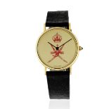 Chopard for Kutchinsky. An 18K gold quartz wristwatch with emblem of Oman Ref: 1091, Circa 1990