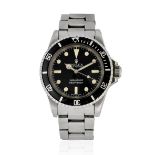 Rolex. A stainless steel automatic bracelet watch with maxi dial Submariner, Ref: 5513, Circa 1981
