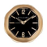 Bulgari. A copper finish electronic quartz octagonal wall clock Octo, Ref: 102270, Recent