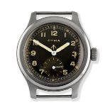 Cyma. A stainless steel manual wind British Military issue watch 'Dirty Dozen', Circa 1945