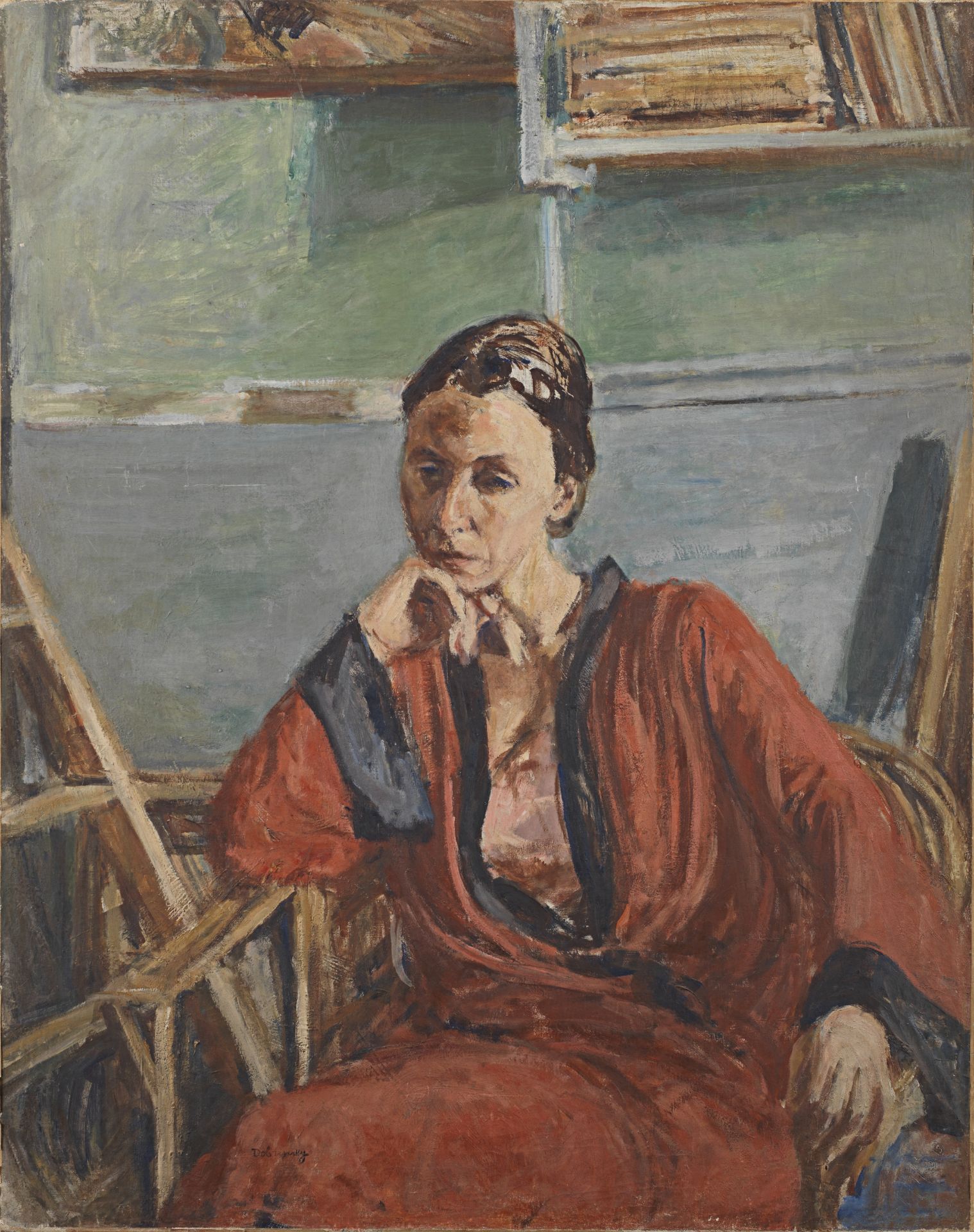 Isaac Dobrinsky (Ukrainian, 1891-1973) Portrait of Vera (Painted in c. 1950 unframed)