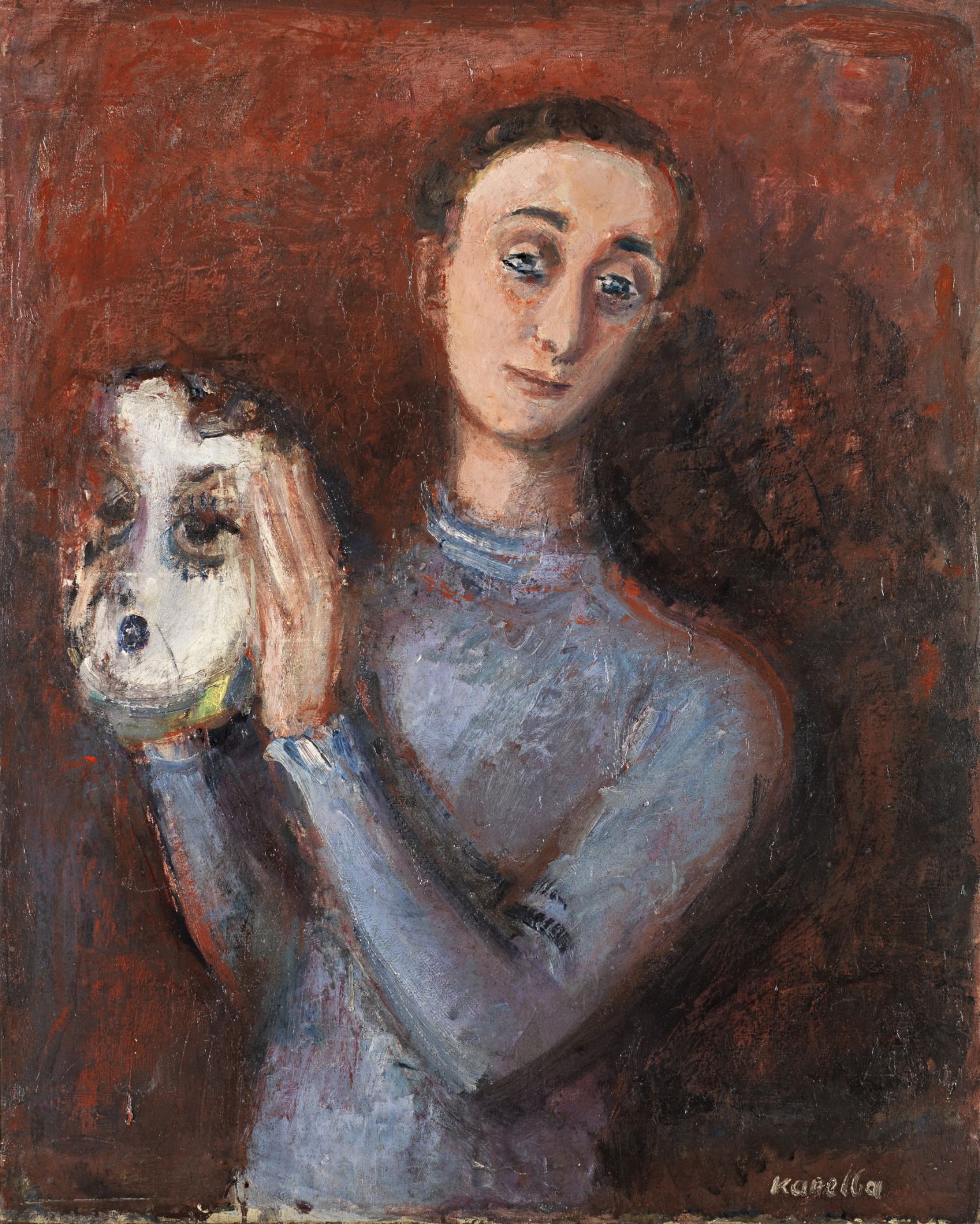 Raymond Kanelba Personnage au masque, 1932 Oil on canvas 80.5 &#215; 65 cm