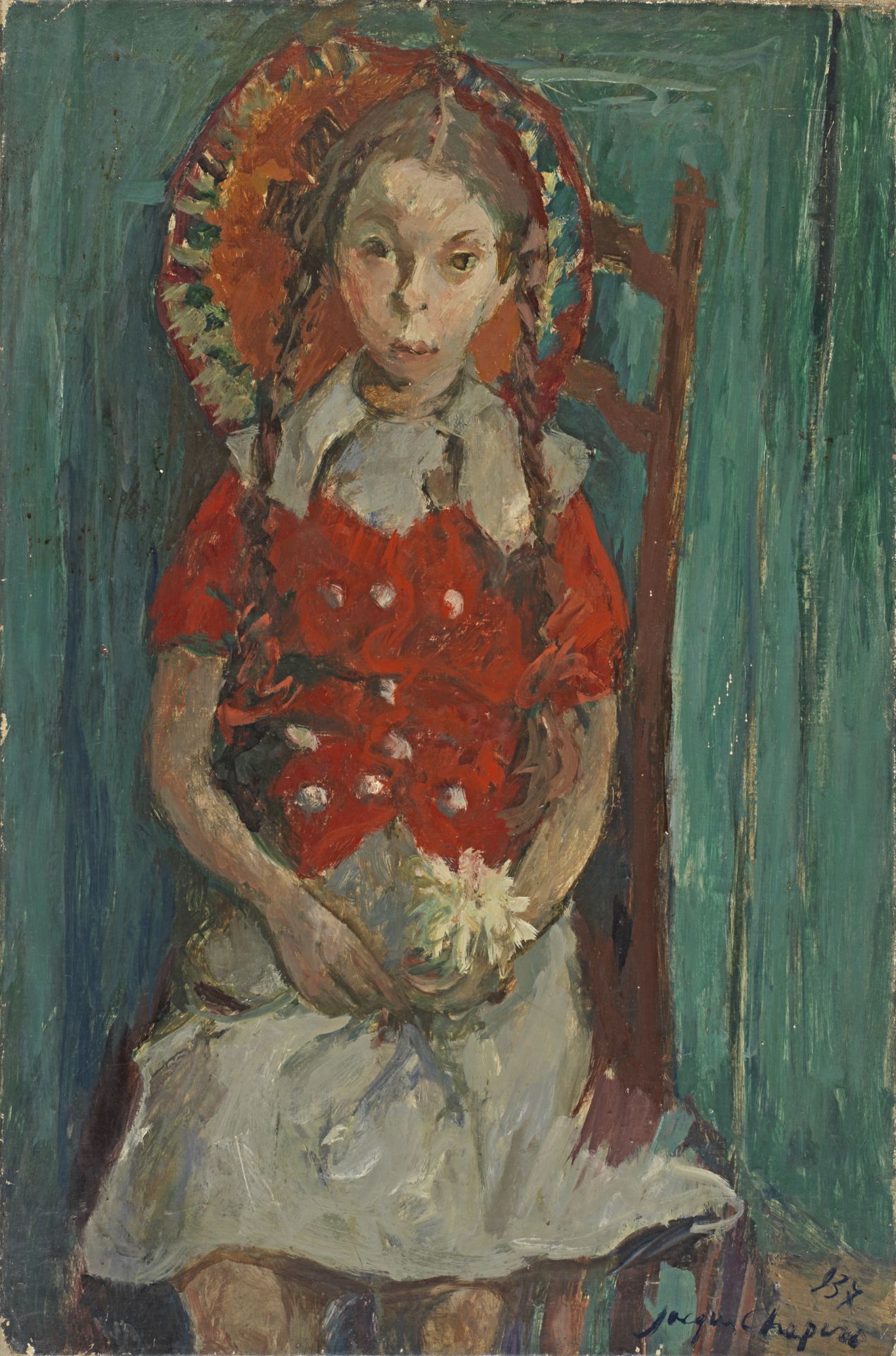 Chapiro Young girl Oil on canvas, Signed lower right 81 x 54 cm