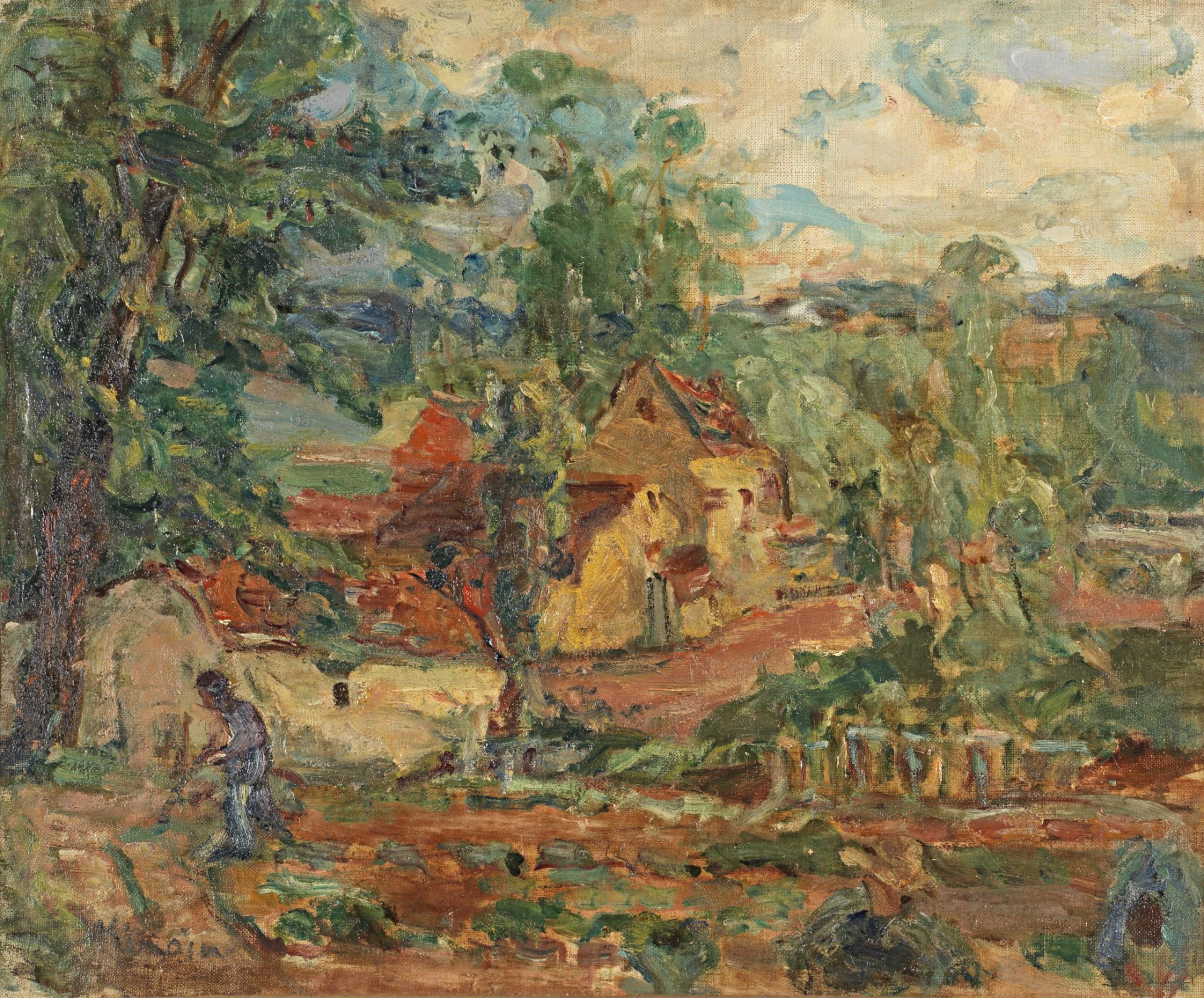 Michel Kikoine Dans le jardin Oil on canvas 46 x 55 cm