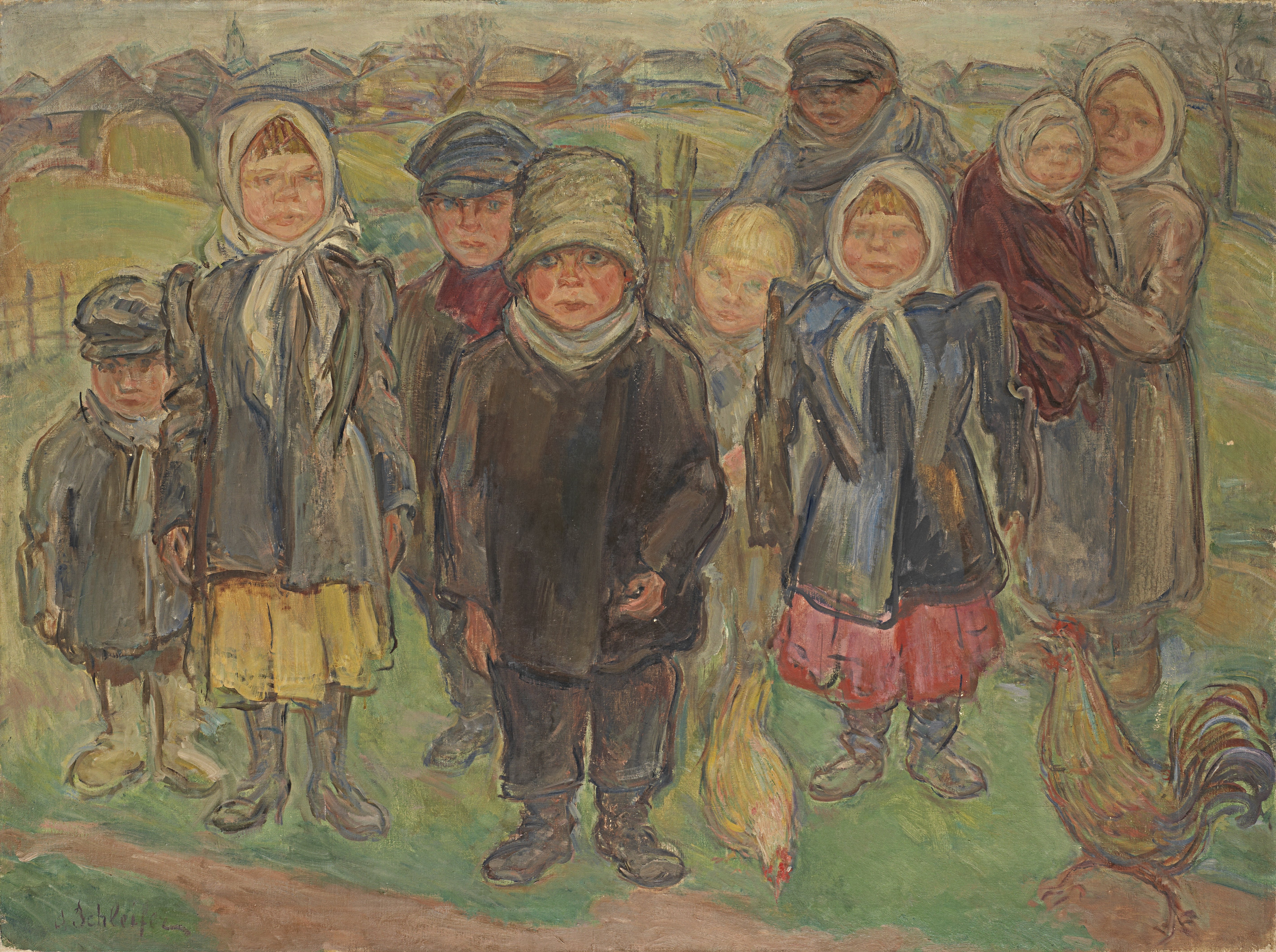 Savely Schleifer (Ukrainian, 1888-1943) Children (Painted c. 1930)