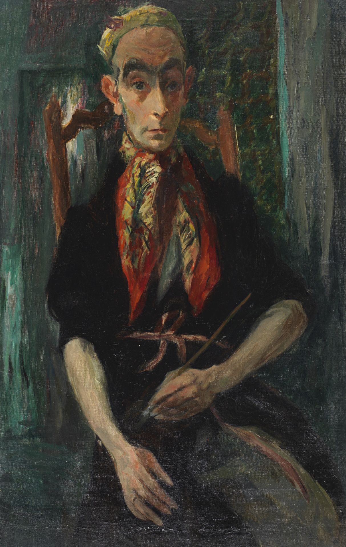 Jacques Chapiro Autoportrait au miroir Oil on canvas 89 x 55 cm