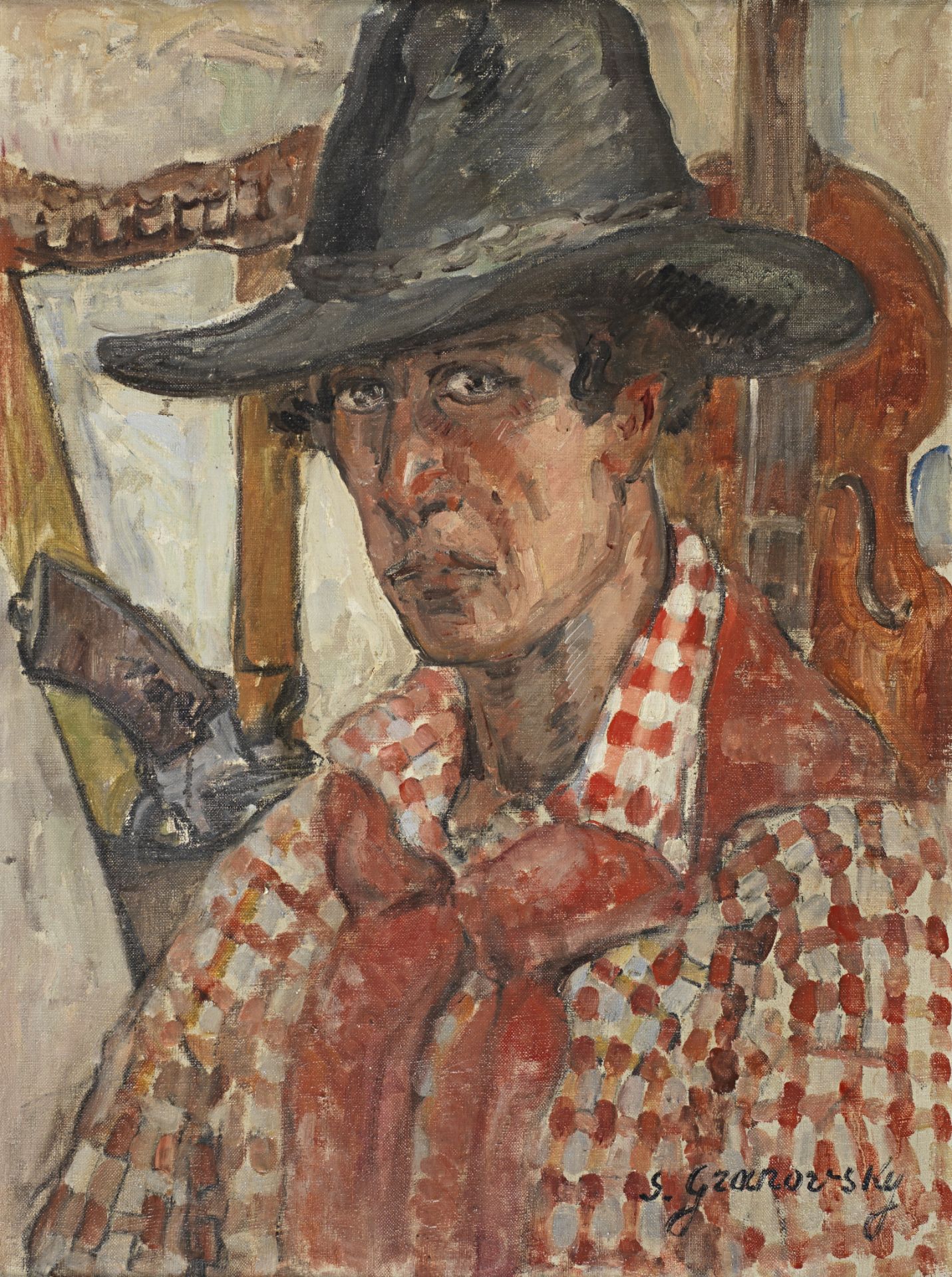 Samuel Granowsky (Ukrainian, 1889-1942) Self-portrait (Painted c. 1920)