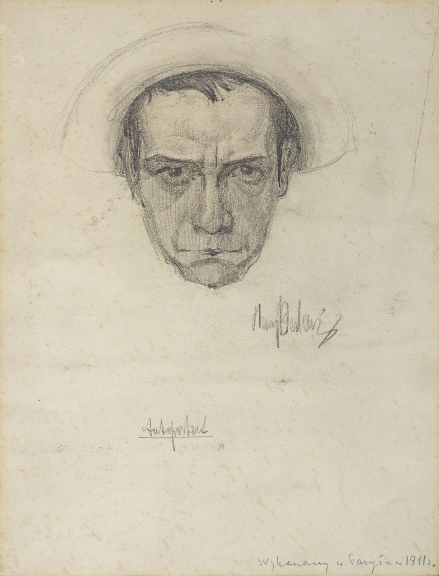 Henryk Berlewi (Polish, 1894-1967) Self-Portrait (Painted in 1911)
