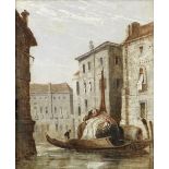 Circle of Francis Moltino (British, 1818-1874) Venetian scenes, a pair both 32 x 26.5cm (12 5/8 x...