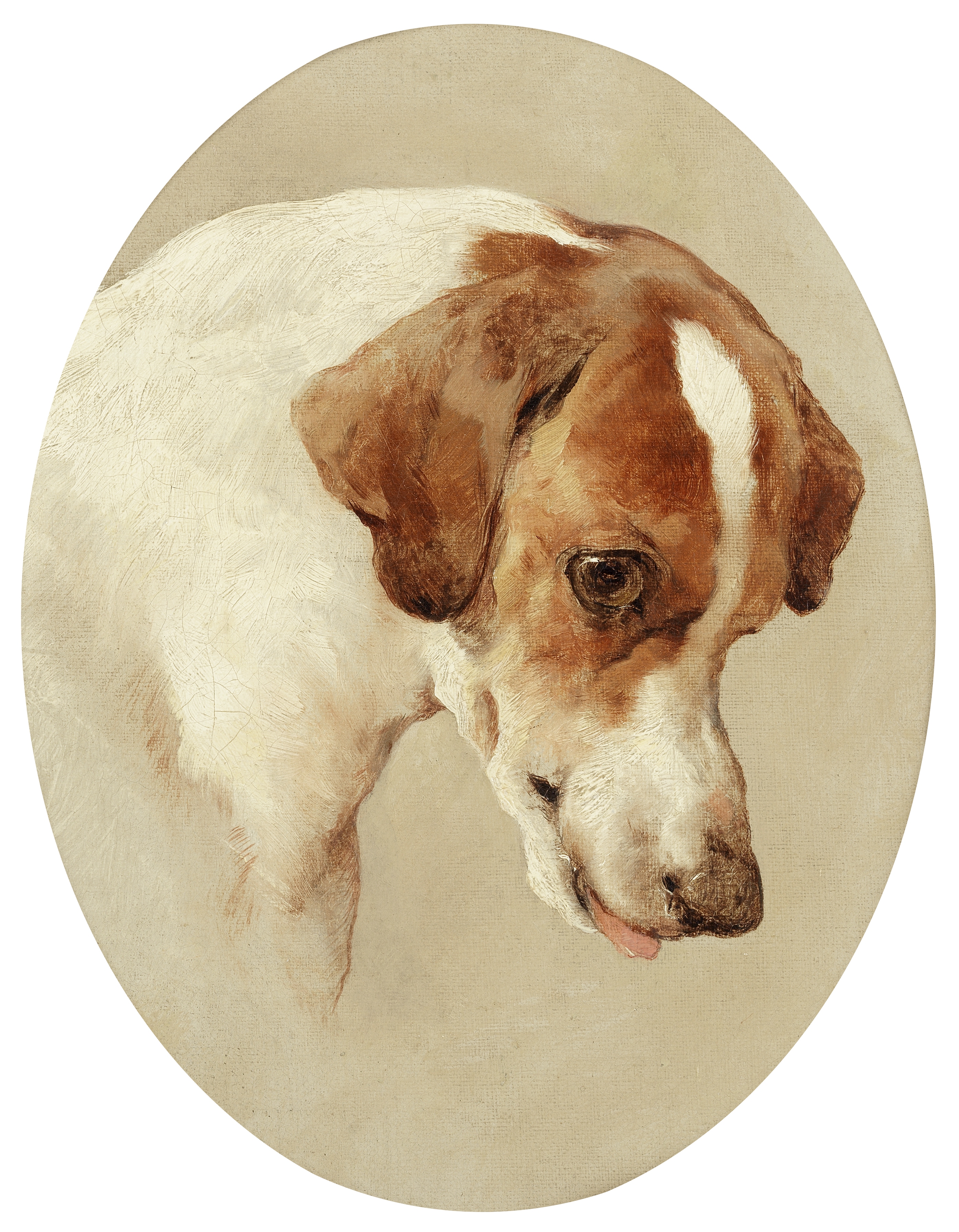 Edwin Douglas (British, 1848-1914) Study of the head of a hound