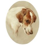 Edwin Douglas (British, 1848-1914) Study of the head of a hound