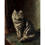 Horatio Henry Couldery (British, 1832-1893) A silver tabby on a chair