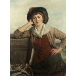 John Thomas Peele (British, 1822-1897) 'Cornish Fish-girl'