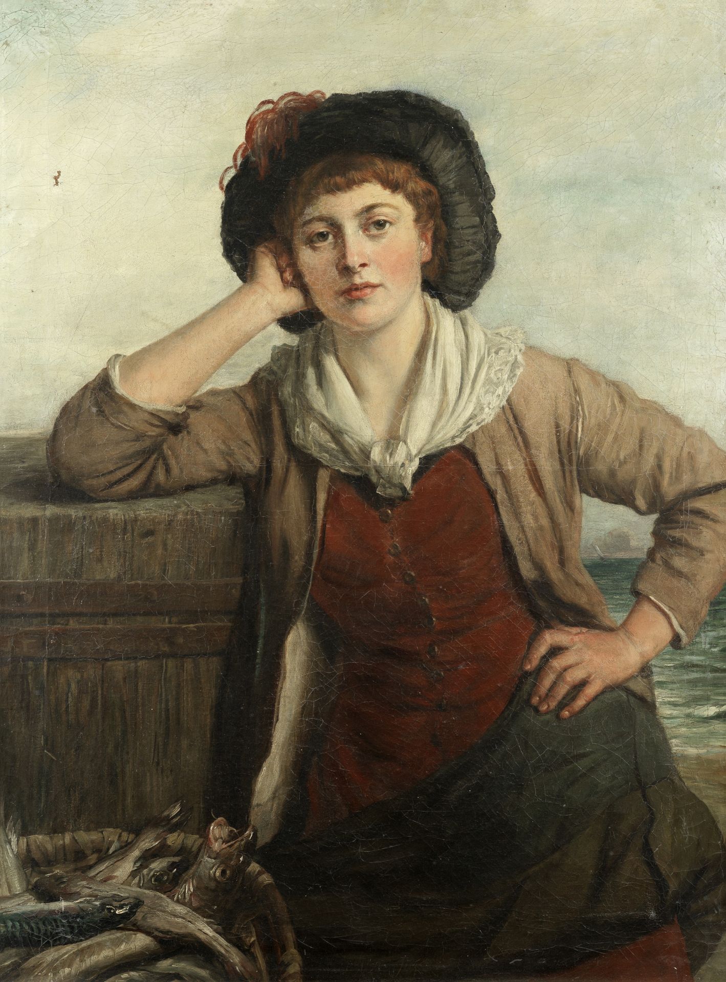 John Thomas Peele (British, 1822-1897) 'Cornish Fish-girl'