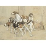 Paul Tavernier (French, born 1852) French hunting hounds