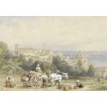 Myles Birket Foster, RWS (British 1825-1899) Loading the cart for market