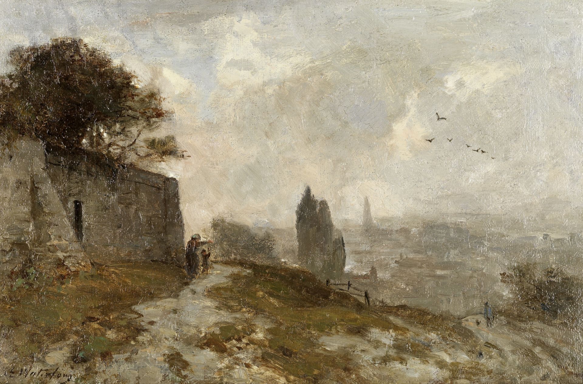 Sir Ernest Albert Waterlow, RA, PRWS (British, 1850-1919) 'Souvenir de Montmartre, Paris'