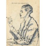 Dame Laura Knight, RA, RWS (British, 1877-1970) Amy Cadman, seated half-length, in profile, holdi...
