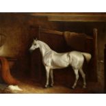 John Ferneley Senior (Thrussington 1782-1860 Melton Mowbray) Portrait of a grey in a stable interior