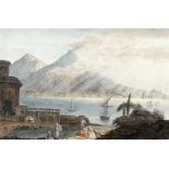 Harriet Cheney (British, 1771-1848) The sun breaking through clouds over the Bay of Naples; Figur...