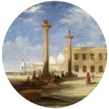 James Holland, RWS (British, 1799-1870) The Dogana from the Piazzetta, Venice tondo 43.3cm (17in...