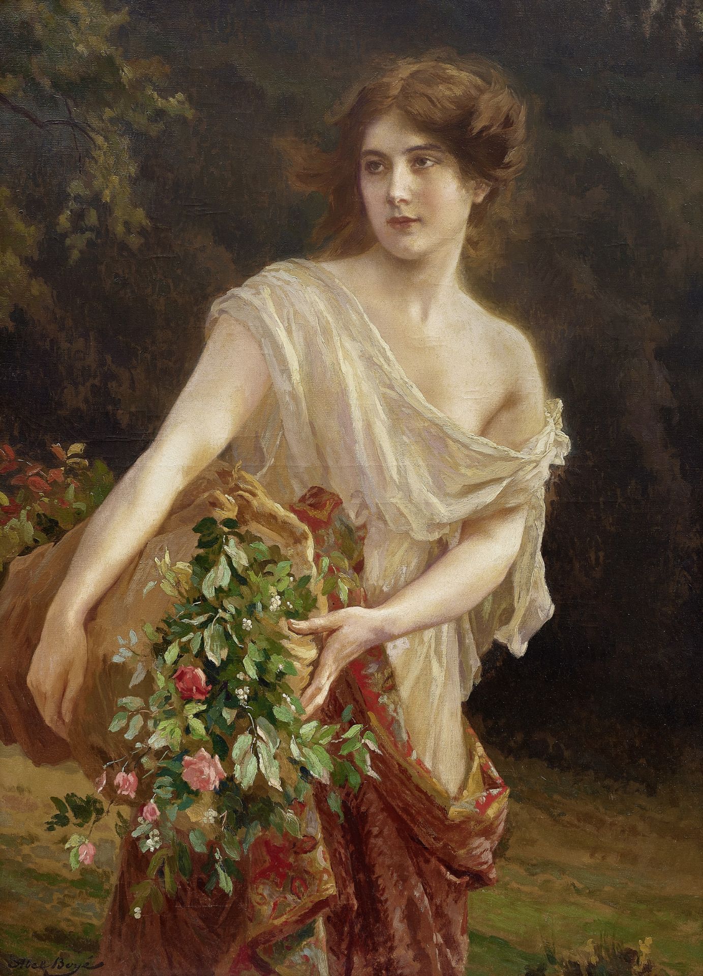 Abel Dominique Boye (French, 1864-1934) Gathering flowers