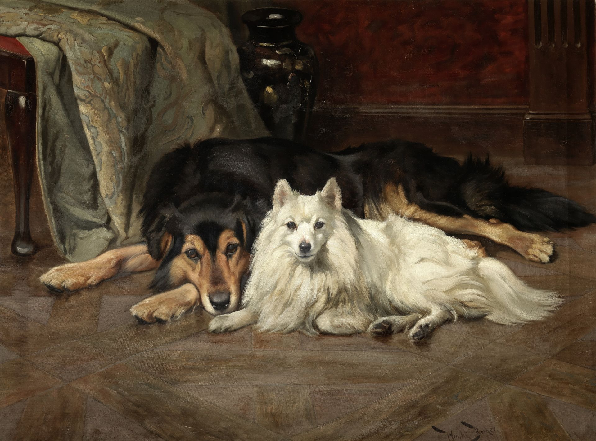 Wright Barker (British, 1863-1941) Good friends