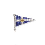 ASPREY: ROYAL THAMES YACHT CLUB BURGEE BROOCH,