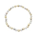 CULTURED PEARL AND DIAMOND NECKLACE
