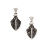 THEO FENNELL: DIAMOND 'QUIVER' PENDENT EARRINGS,
