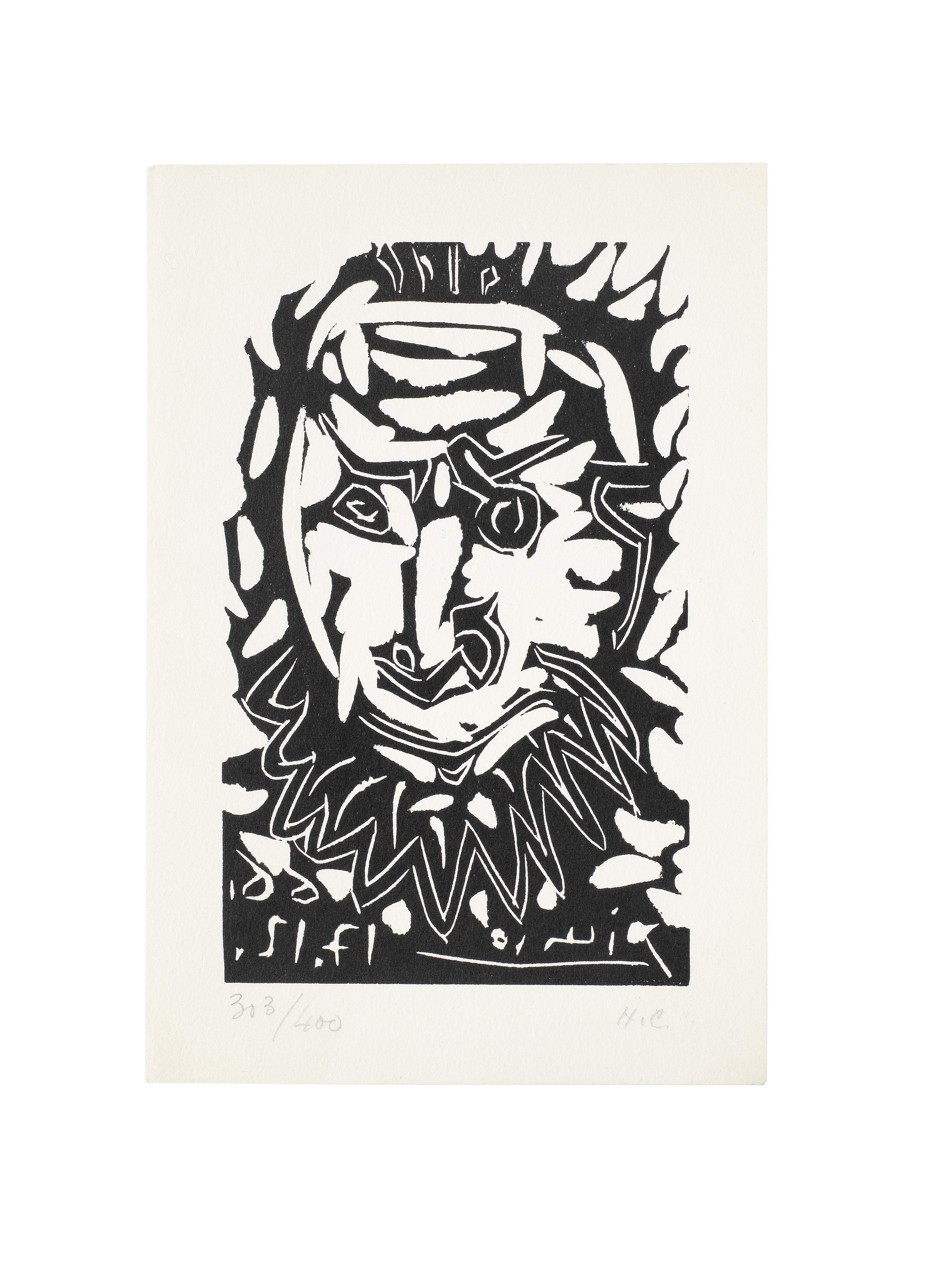 PABLO PICASSO (1881-1973) T&#234;te d'Homme Barbu, 1966 (Published by Galerie Madoura as a greet...