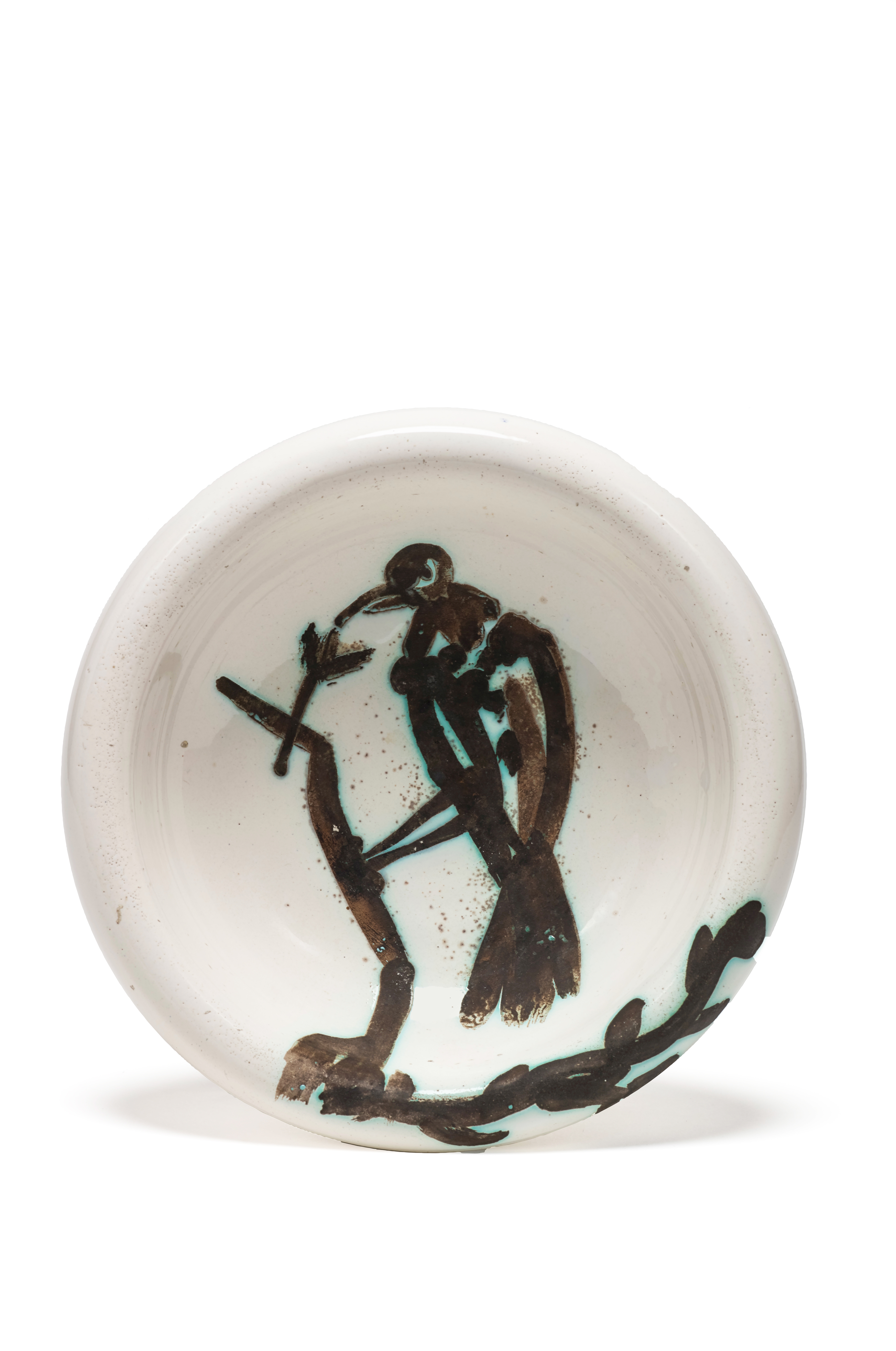 PABLO PICASSO (1881-1973) Oiseau sur la Branche, 1952 Diameter 14.5cm (5 3/4in). (Conceived in 19...