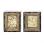 A pair of 17th century Malines carved alabaster and gilt heightened figural plaques (2)
