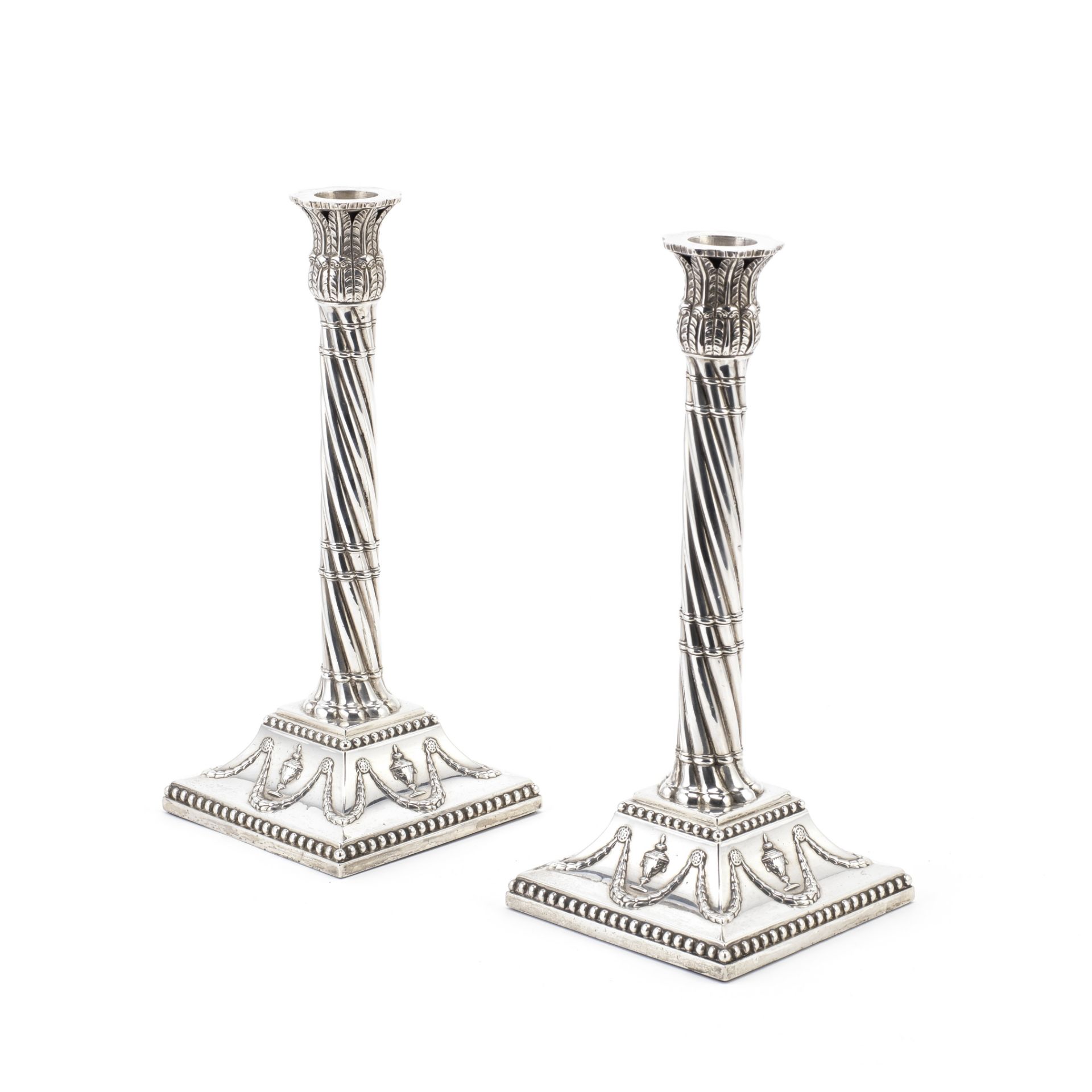 A pair of George III silver candlesticks John Roberts & Co, Sheffield 1775 (2)