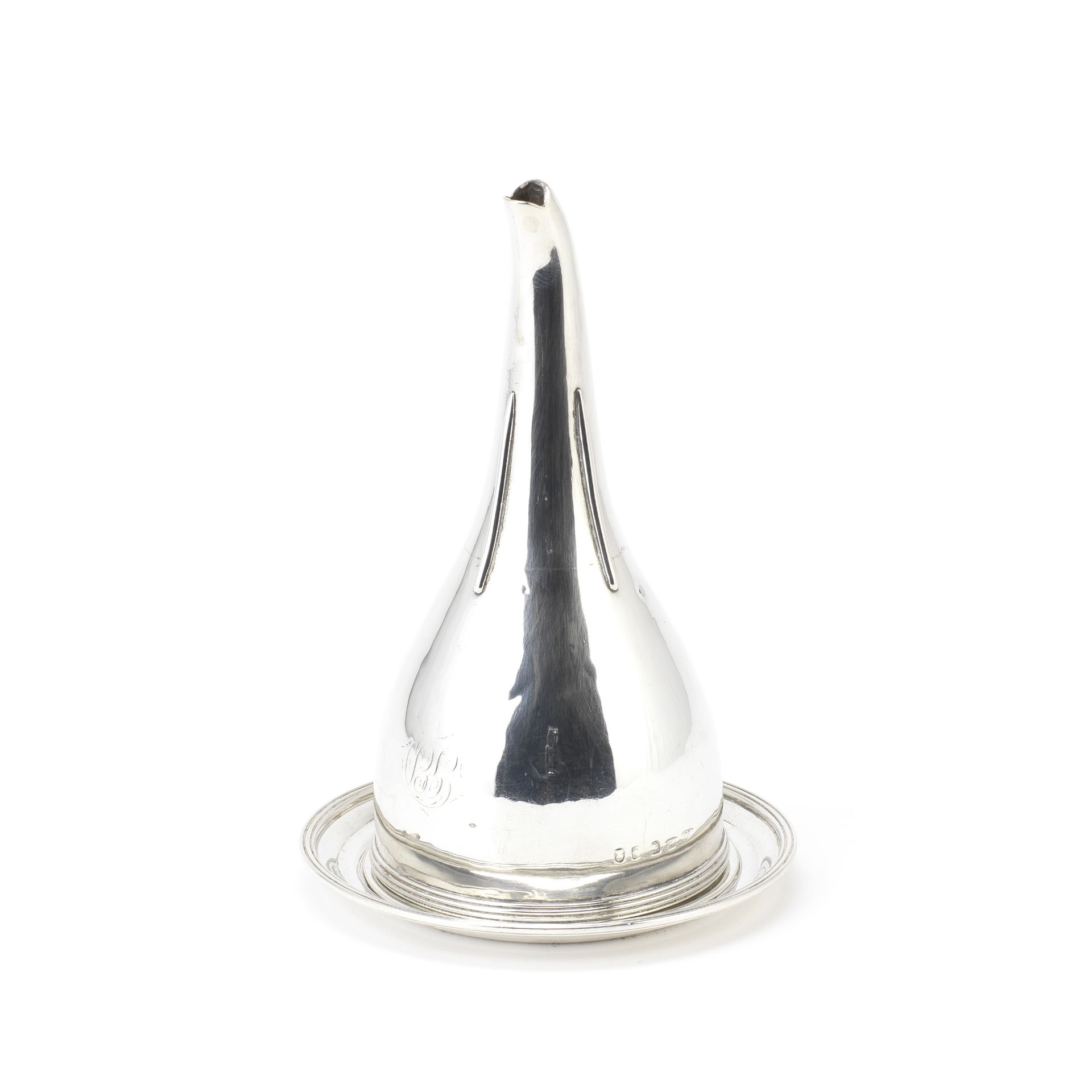A George III silver wine funnel and stand John Emes, London 1798