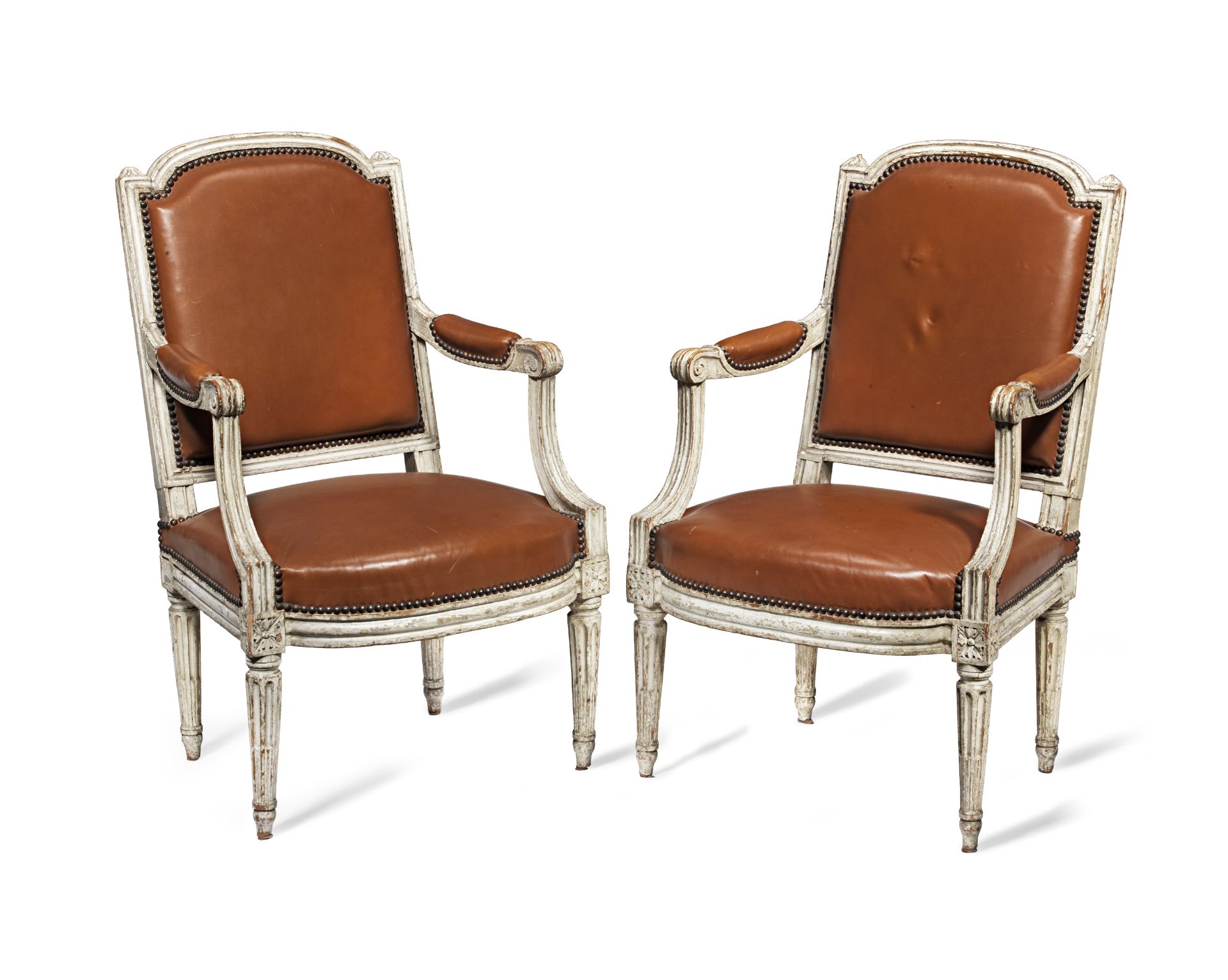 A pair of Louis XVI painted fauteuils (2)
