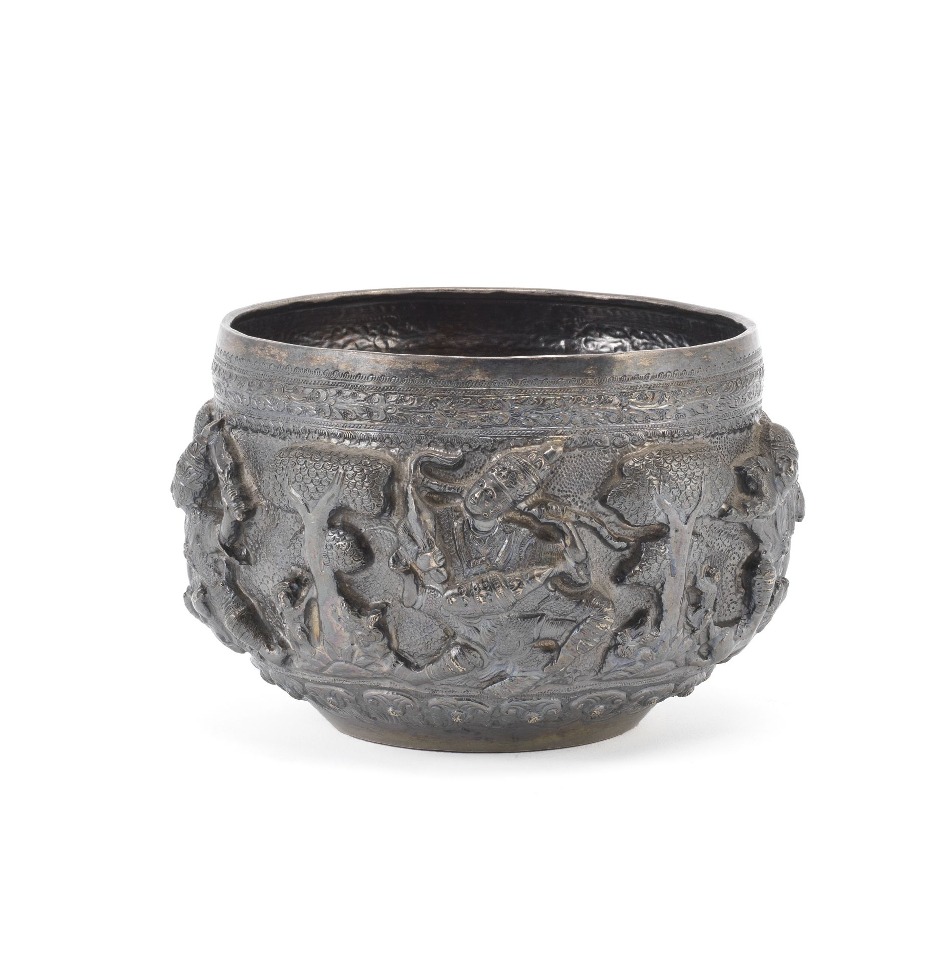 A Burmese silver bowl marked '95% silver'