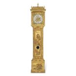 An 18th century and later yellow ground Chinoiserie japanned longcase clock the dial signed for S...