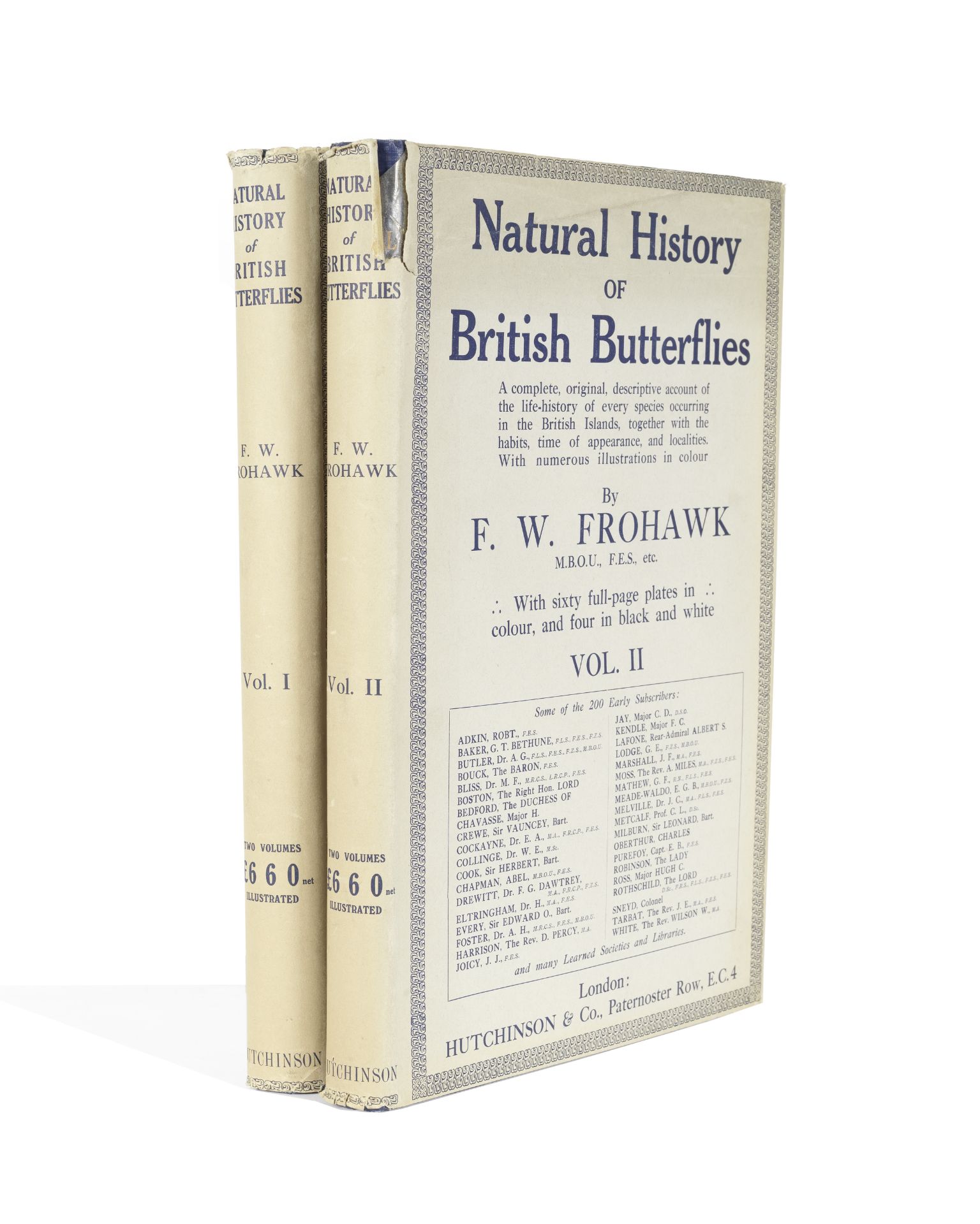 FROHAWK (FREDERICK WILLIAM) Natural History of British Butterflies, 2 vol., FIRST EDITION, Hutchi...