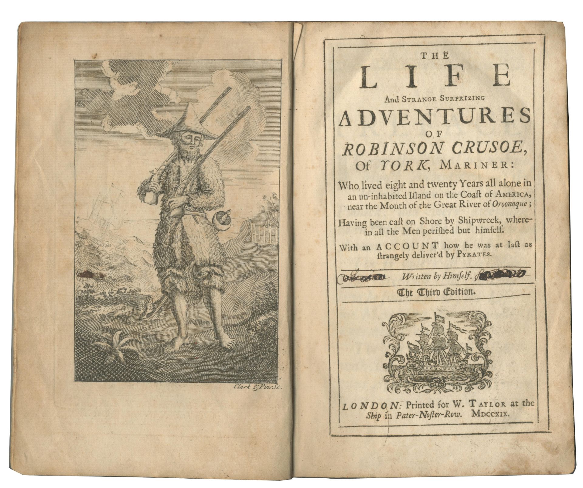 DEFOE (DANIEL) The Life and Strange Surprizing Adventures of Robinson Crusoe, of York, Mariner......