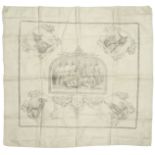 CRICKET 'The Australian Cricket Team' of 1878, commemorative handkerchief printed with central gr...