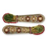 A pair of enamelled brass arm-guards (dastanas) for a European Patron Kashmir, 19th Century(2)