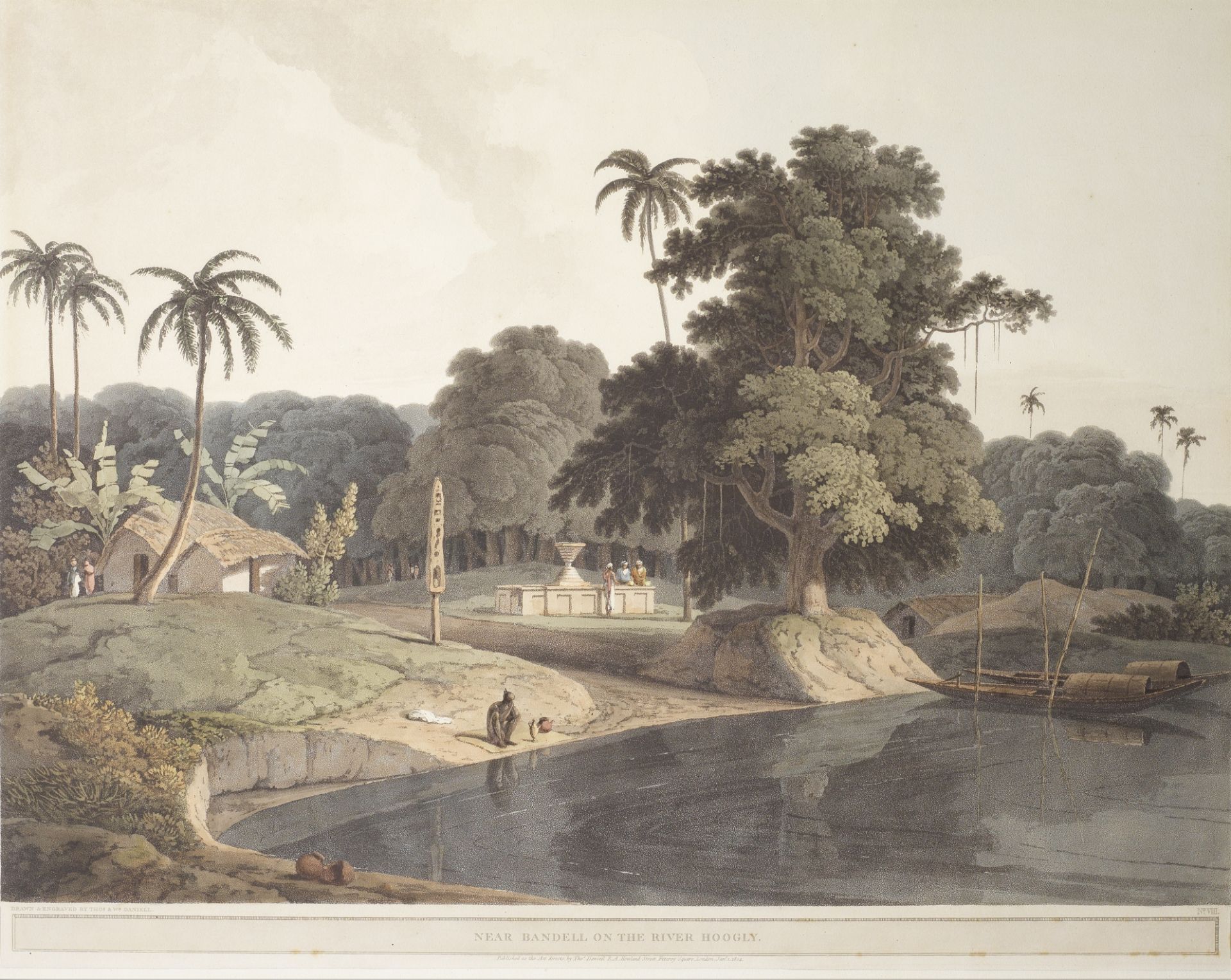 After Thomas and William Daniell RA Near Bandell on the River Hooghly, London, January 1804